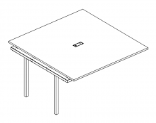 Секция стола для переговоров на металлокаркасе DUE А4 Б2 136-1 БП