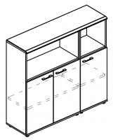 Шкаф средний комбинированный полузакрытый (топ МДФ)  МР 9388