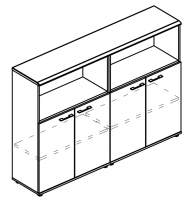 Шкаф средний комбинированный полузакрытый (топ МДФ) МР 9391