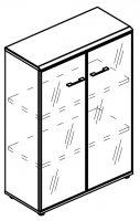 Шкаф средний двери стекло в алюминиевой рамке (топ МДФ)  МР 9365