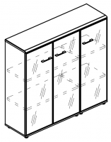 Шкаф средний комбинированный двери стекло в рамке (топ МДФ) МР 9390
