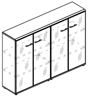 Шкаф комбинированный стеклянный дверки в рамке (топ МДФ) МР 9393