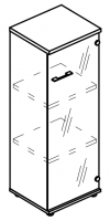 Шкаф средний узкий со стеклянной прозрачной дверью (топ ДСП) МР 9468