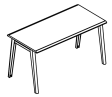 Стол письменный на металлокаркасе МТ (2 скоса)  МР Б1Б 012.01