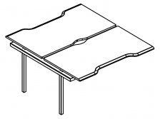 Секция стола Симметрия каркасе МТ 1 скос (2х140) МР Б1 177.04-1