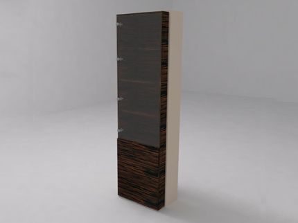 Шкаф высокий c комбинированными дверьми серый дуб (шпон)