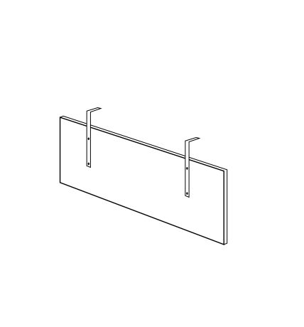 Защитная панель для стола длиной 200 см серый