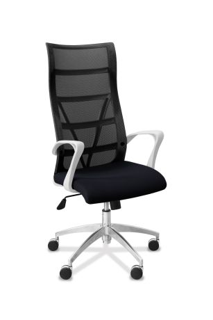 Кресло Топ X белый каркас сетка/ткань TW / черная