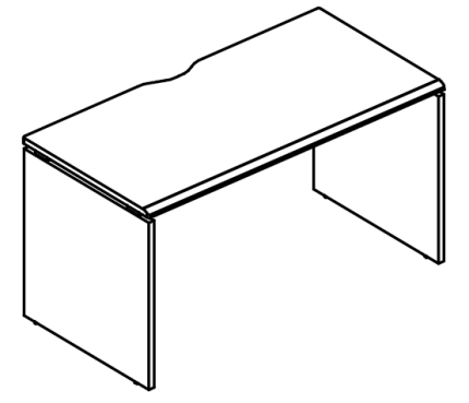 Стол письменный на каркасе ДСП (1 скос) вяз либерти / мокко премиум