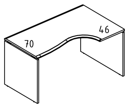 Стол эргономичный на каркасе ДСП (2 скоса) правый вяз либерти / вяз либерти