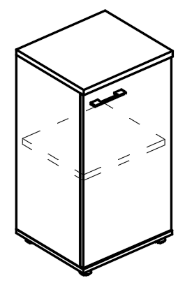 Шкаф низкий узкий закрытый (топ ДСП) вяз либерти / вяз либерти