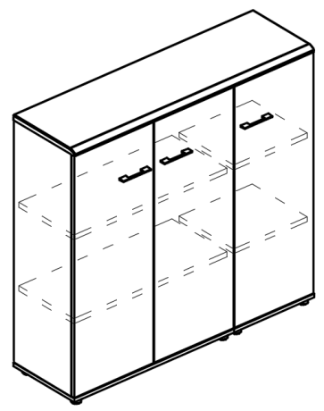 Шкаф средний комбинированный закрытый (топ МДФ)  вяз либерти / мокко премиум