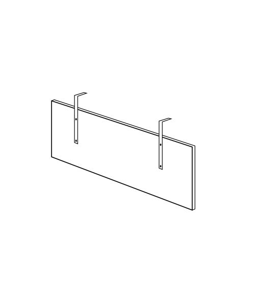 Защитная панель для отдельно стоящего стола длиной 180 см бетон