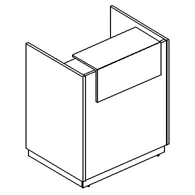 Стойка ресепшен прямая белый премиум / мокко премиум / дуб натуральный