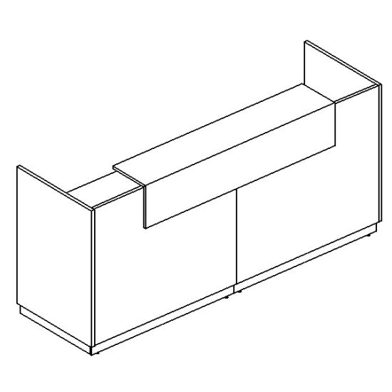 Стойка ресепшен прямая белый премиум / белый премиум / мокко премиум