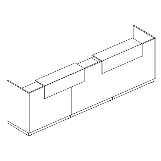 Стойка ресепшен прямая белый премиум / белый премиум / мокко премиум
