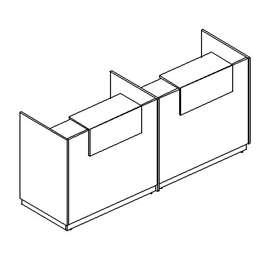 Стойка ресепшен прямая с промежуточной опорой белый премиум / мокко премиум / дуб натуральный