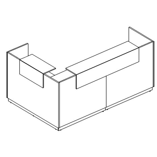 Стойка ресепшен угловая правая белый премиум / венге / белый премиум