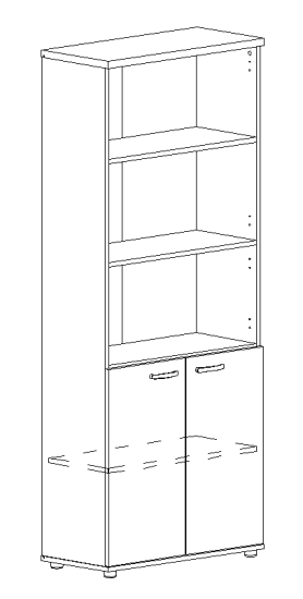 Шкаф для документов полузакрытый дуб шамони / белый премиум