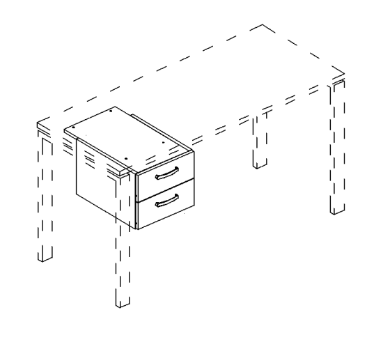Тумба подвесная 2-ящичная (для стола 70) мокко премиум