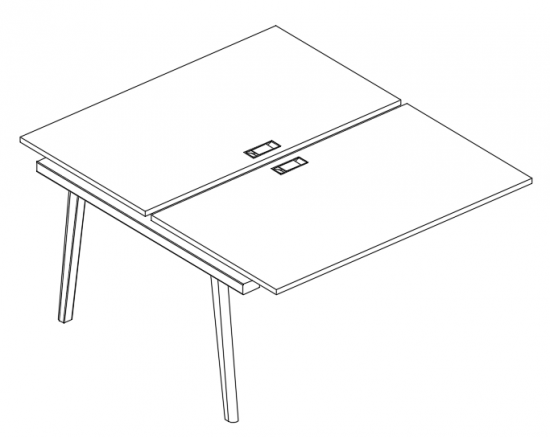 Секция стола рабочей станции (2х160) белый премиум