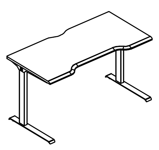  Стол эргономичный Симметрия на металлокаркасе МL (1 скос) мокко премиум / антрацит