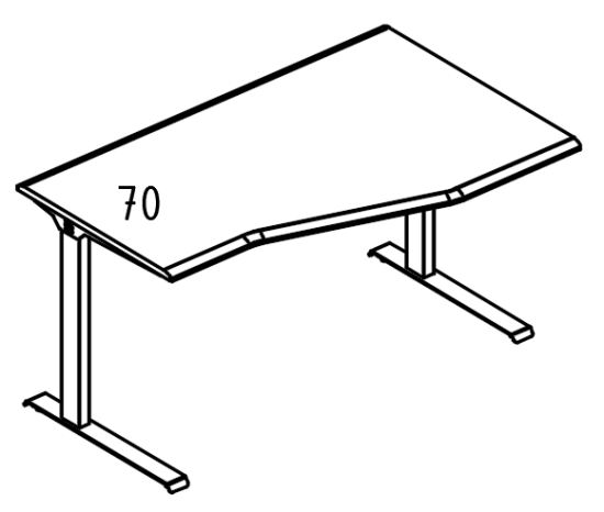 Стол правый Техно эргономичный на каркасе МL 2 скоса мокко премиум / антрацит