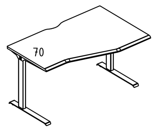 Стол эргономичный Техно на металлокаркасе МL (1 скос) правый  мокко премиум / антрацит