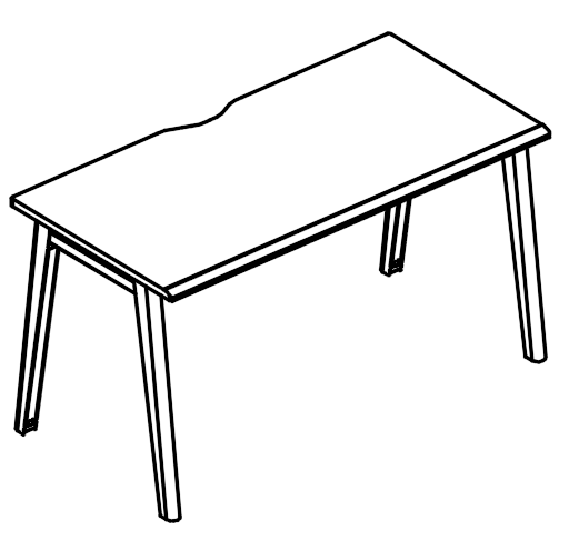 Стол на опорах МТ 1 скос вяз либерти / белый, вставка белая