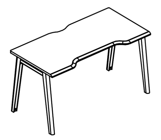 Стол эргономичный Симметрия МТ (1 скос)  вяз либерти / белый, вставка белая