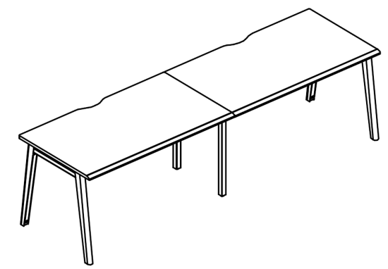 Рабочая станция каркас МТ 1 скос (2х120) мокко премиум / белый, вставка мокко