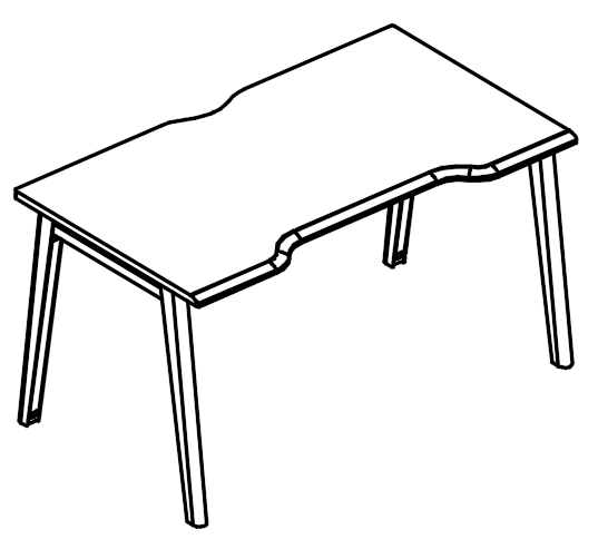Стол эргономичный Симметрия МТ (1 скос)  вяз либерти / белый, вставка мокко