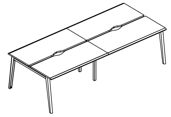 Рабочая станция на каркасе МТ (1 скос) (4х120) вяз либерти / белый, вставка мокко