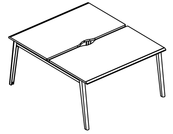 Рабочая станция (2х120) на металлокаркасе МТ 1 скос вяз либерти / белый, вставка белая