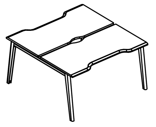 Рабочая станция Симметрия каркас МТ 1 скос (2х140) вяз либерти / белый, вставка мокко