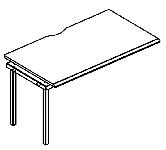 Секция стола рабочей станции каркас МТ 1 скос мокко премиум / белый, вставка белая