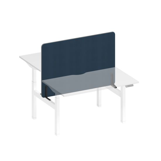 Экран настольный фронтальный тканевый с мягким наполнителем синий (Bahama Denim) / черный гладкий